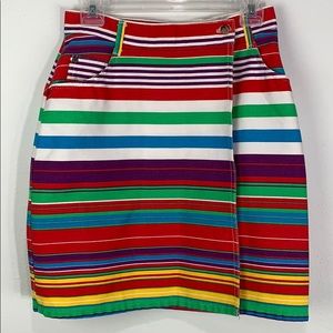 Stuffed Shirt Colorful Striped Wraparound Skirt